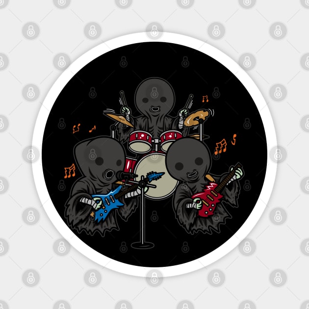Funny Cute Spooky Musician Ghost Rock Band Magnet by BoggsNicolas
